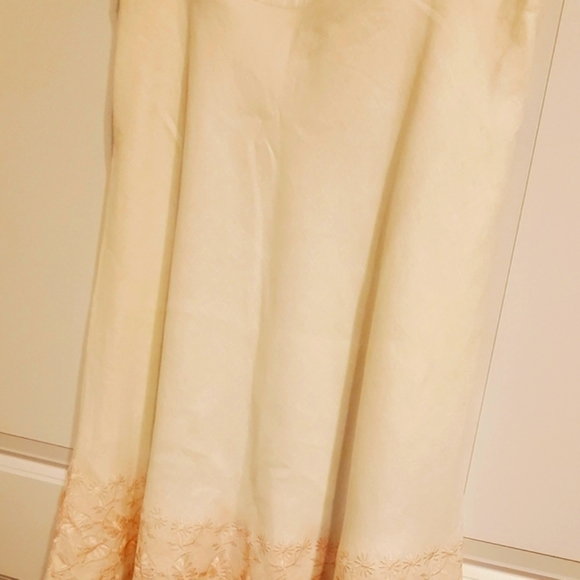 CLUB BEYMEN WOMEN'S LINEN WHITE FLOWY EMBROIDERED SKIRT-36 - Picture 7 of 11